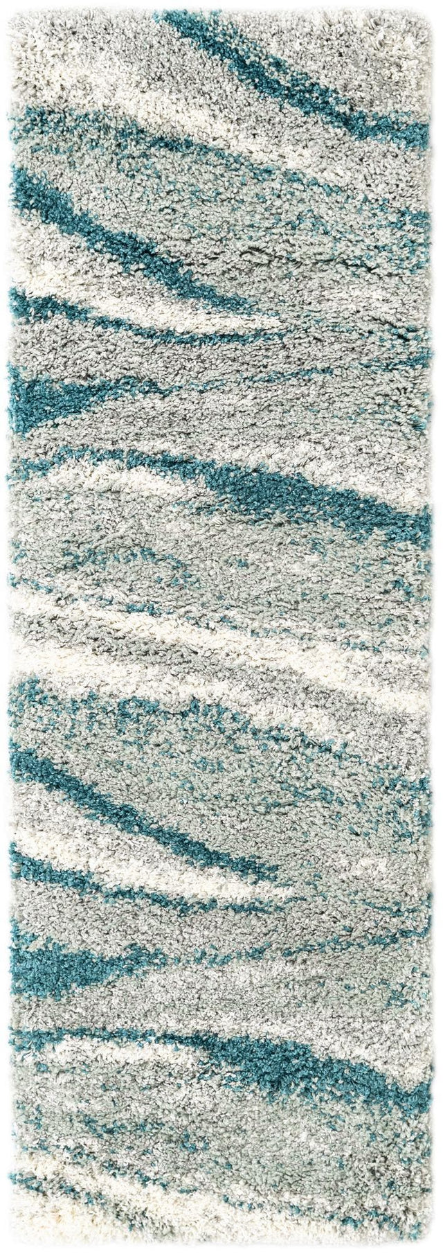 Teal 2' x 6' 1 Soft Touch Shag Runner Area Rug Thick Soft Touch Fluffy & Plush Shaggy Pile 100% Polypropylene Unique Carpet for Modern Home Interiors for Sale at Rug Engine