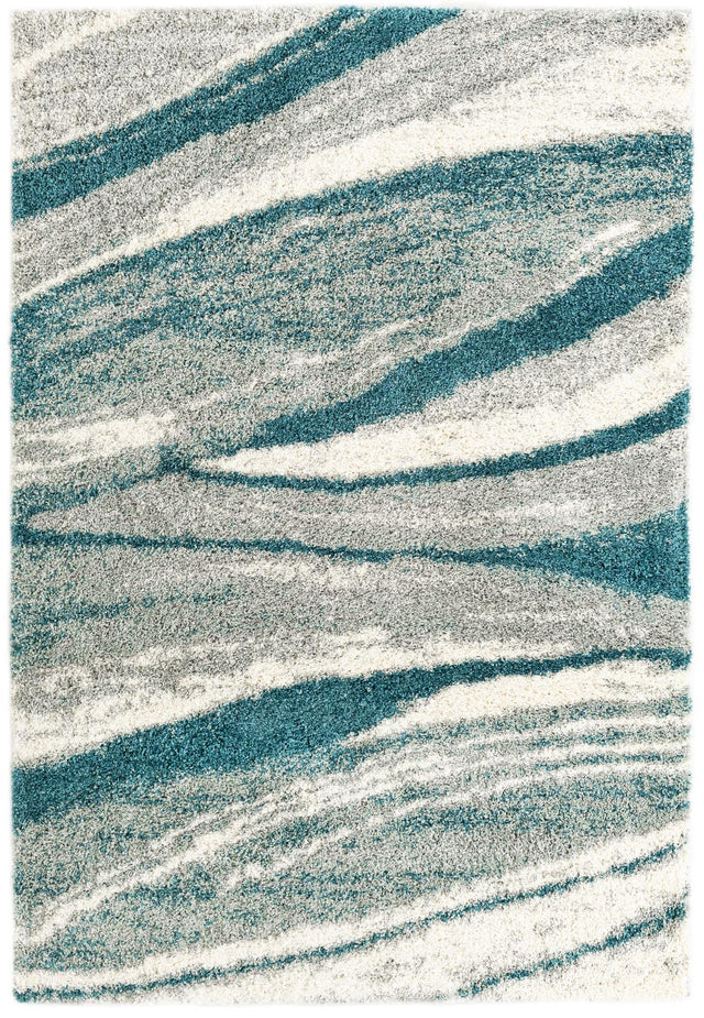 Teal 6' 1 x 9' Soft Touch Shag Rectangle Area Rug Thick Soft Touch Fluffy & Plush Shaggy Pile