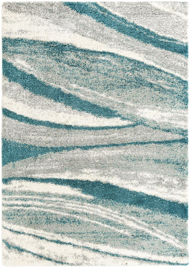 Teal 7' 1 x 10' Soft Touch Shag Rectangle Area Rug Thick Soft Touch Fluffy & Plush Shaggy Pile 100% Polypropylene Unique Carpet for Modern Home Interiors for Sale at Rug Engine
