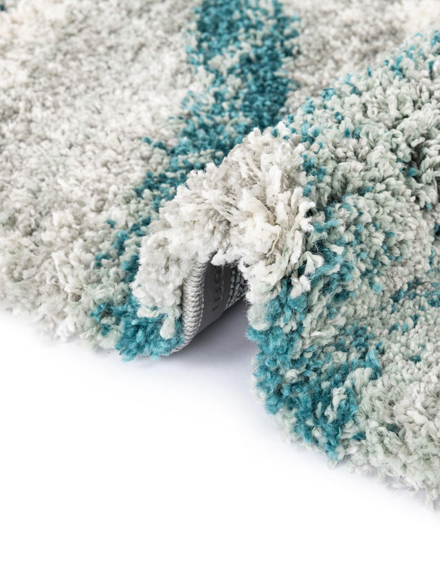 Teal 7' 10 x 7' 10 Soft Touch Shag Round Area Rug Thick Soft Touch Fluffy & Plush Shaggy Pile 100% Polypropylene Unique Carpet for Modern Home Interiors for Sale at Rug Engine
