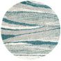 Teal 7' 10 x 7' 10 Soft Touch Shag Round Area Rug Thick Soft Touch Fluffy & Plush Shaggy Pile