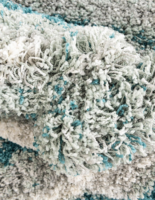 Teal 7' 10 x 7' 10 Soft Touch Shag Square Area Rug Thick Soft Touch Fluffy & Plush Shaggy Pile