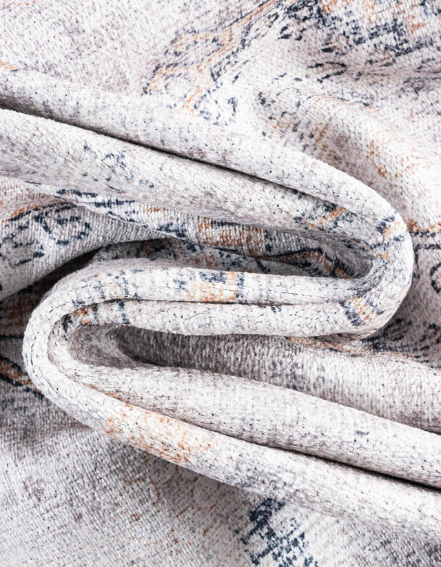 Washable Ivory and Beige 5' 1 x 8' Yara Rectangle Area Rug Easy to Clean Stain Resistant & Durable Polyester & Chenille Carpet for Sale at Rug Engine