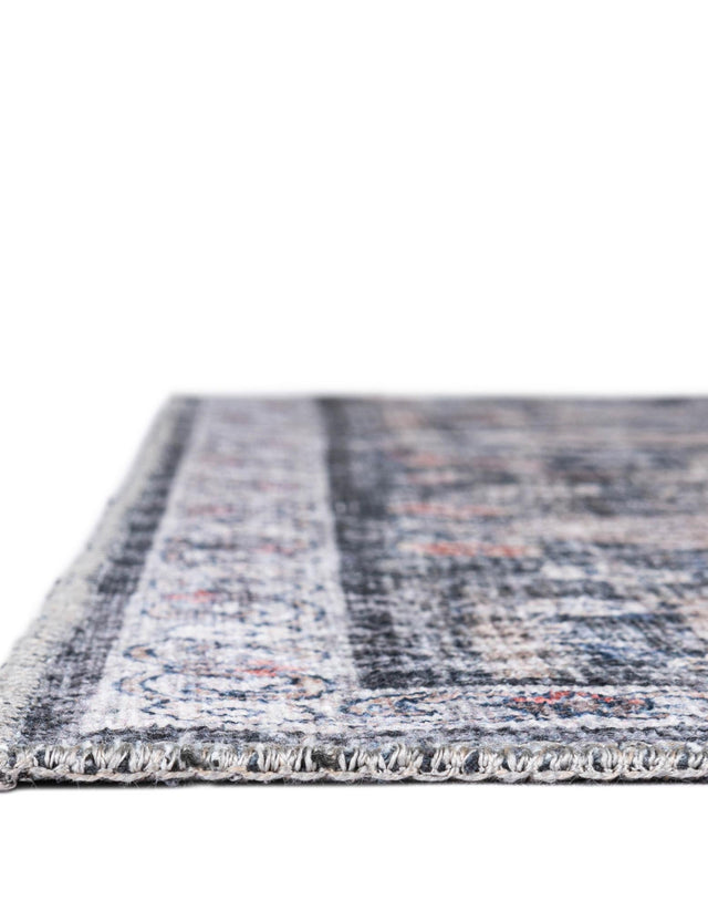 Washable Ink Black 5' 1 x 8' Yara Rectangle Area Rug Easy to Clean Stain Resistant & Durable Polyester & Chenille Carpet for Sale at Rug Engine