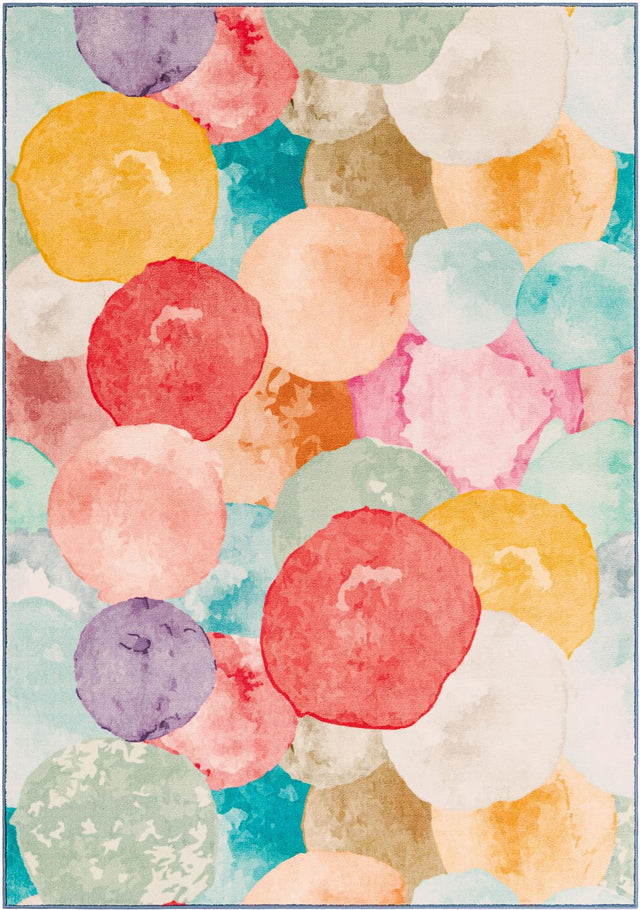 Washable Multicolor 5' 3 x 7' 9 Medina Rectangle Area Rug Easy to Clean Stain Resistant & Durable Polyester Classic Carpet for Home Decor & Design for Sale at Rug Engine