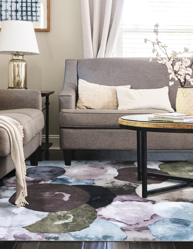 Washable Multicolor Gray 4' 4 x 6' 1 Medina Rectangle Area Rug Easy to Clean Stain Resistant & Durable Polyester Classic Carpet for Home Decor & Design for Sale at Rug Engine