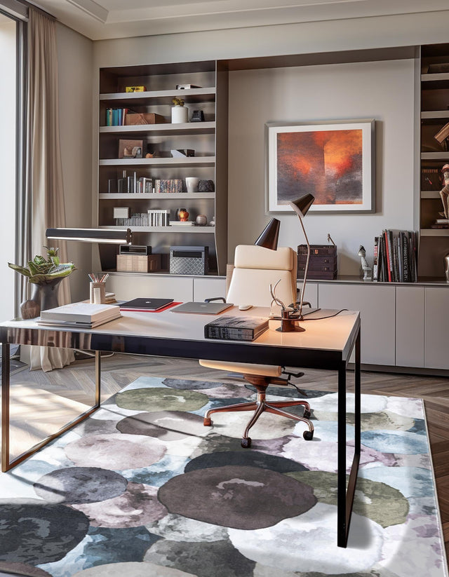 Washable Multicolor Gray 4' 4 x 6' 1 Medina Rectangle Area Rug Easy to Clean Stain Resistant & Durable Polyester Classic Carpet for Home Decor & Design for Sale at Rug Engine