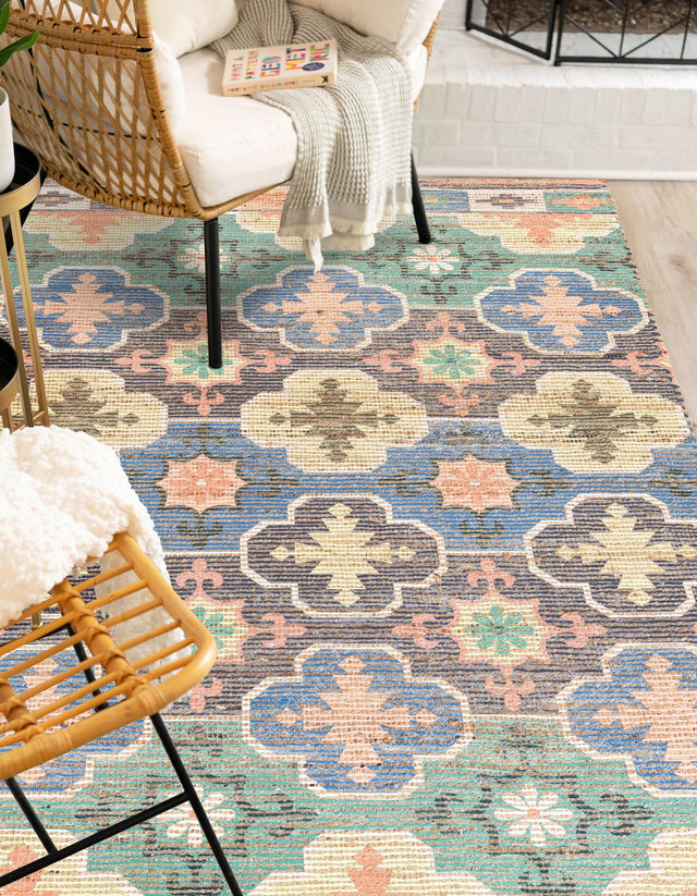 Multicolor 9' x 12' Chenille Jute Rectangle Area Rug Vintage Distressed Boho All Natural Eco-Friendly Sustainable Carpet for Living Dining Office Dorm Rooms for Sale at Rug Engine