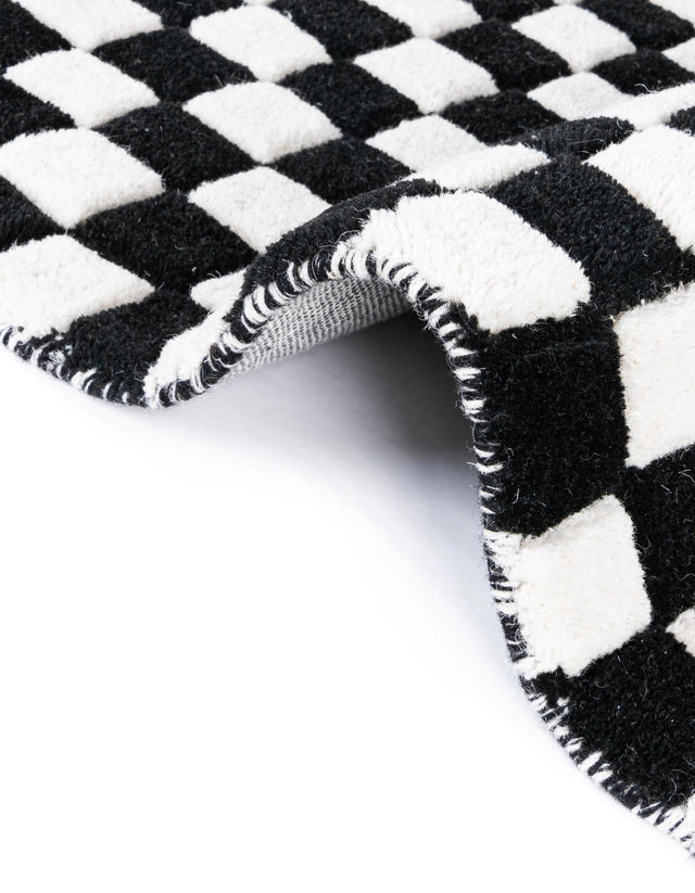 Black and White 5' 1 x 8' Hand Tufted Wool Rectangle Area Rug 100% Natural Wool Unique Modern Handmade Carpet for Living Rooms, Bedrooms for Sale at Rug Engine