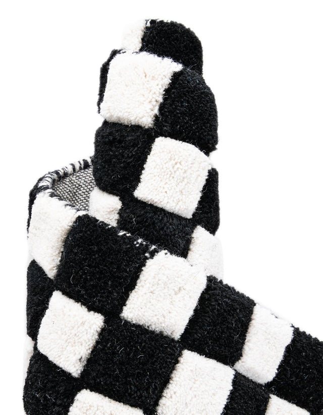 Black and White 3' 1 x 5' 1 Hand Tufted Wool Rectangle Area Rug 100% Natural Wool Unique Modern Handmade Carpet for Living Rooms, Bedrooms for Sale at Rug Engine