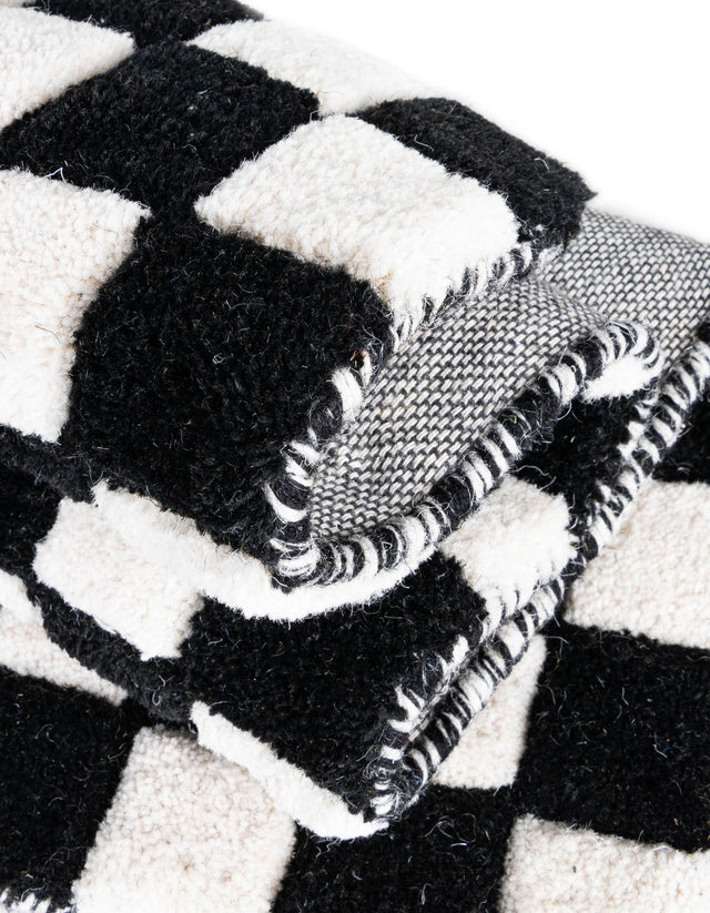 Black and White 3' 1 x 5' 1 Hand Tufted Wool Rectangle Area Rug 100% Natural Wool Unique Modern Handmade Carpet for Living Rooms, Bedrooms for Sale at Rug Engine