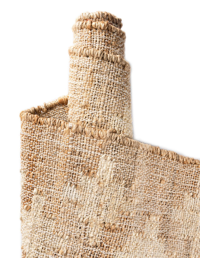 Ivory and Beige 5' 1 x 8' Kala Handwoven Jute Rectangle Area Rug All Natural Pile Eco-Friendly Sustainable Urban Carpet for Rustic Design Interior Home Decor for Sale at Rug Engine