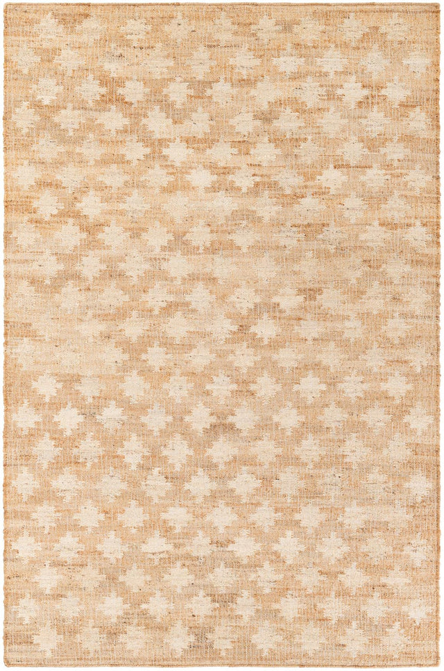 Ivory and Beige 5' 1 x 8' Kala Handwoven Jute Rectangle Area Rug All Natural Pile Eco-Friendly Sustainable Urban Carpet for Rustic Design Interior Home Decor for Sale at Rug Engine