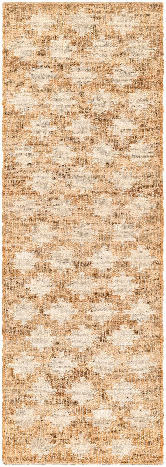 Ivory and Beige 2' x 6' 1 Kala Handwoven Jute Runner Area Rug All Natural Pile Eco-Friendly Sustainable Urban Carpet for Rustic Design Interior Home Decor for Sale at Rug Engine