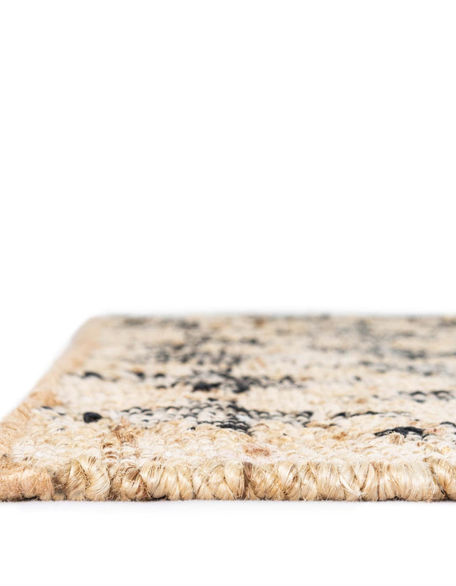 Beige and Black 5' 1 x 8' Kala Handwoven Jute Rectangle Area Rug All Natural Pile Eco-Friendly Sustainable Urban Carpet for Rustic Design Interior Home Decor for Sale at Rug Engine