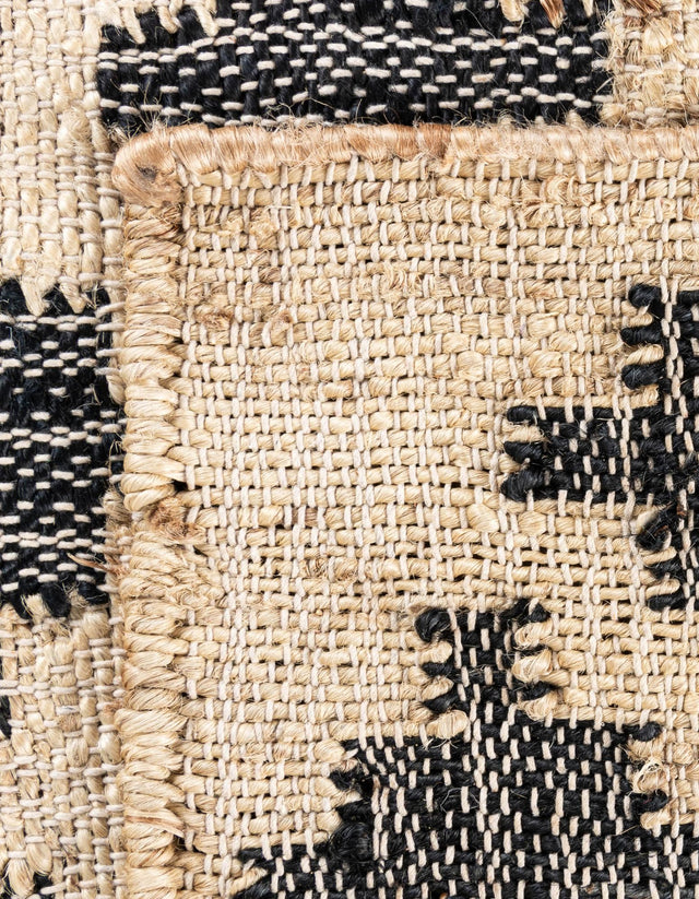 Beige and Black 4' 2 x 5' 7 Kala Handwoven Jute Rectangle Area Rug All Natural Pile Eco-Friendly Sustainable Urban Carpet for Rustic Design Interior Home Decor for Sale at Rug Engine