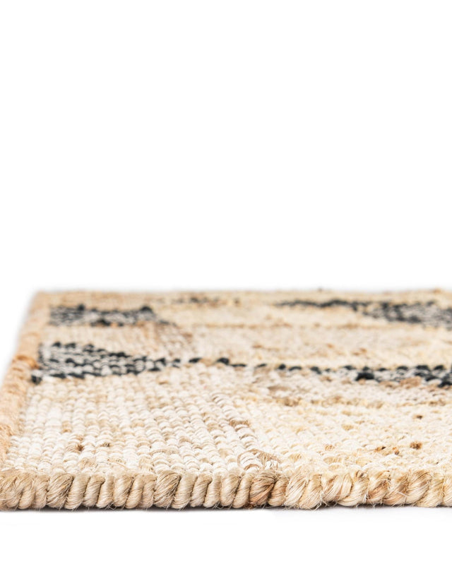 Beige and Black 2' x 3' 1 Kala Handwoven Jute Rectangle Area Rug All Natural Pile Eco-Friendly Sustainable Urban Carpet for Rustic Design Interior Home Decor for Sale at Rug Engine