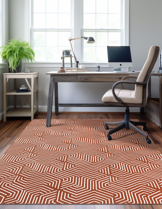 Dusty Pink 5' 3 x 8' Aakaar Rectangle Area Rug 85% Polypropylene & 15% Chenille Living Room Bedroom Carpet for Sale at Rug Engine