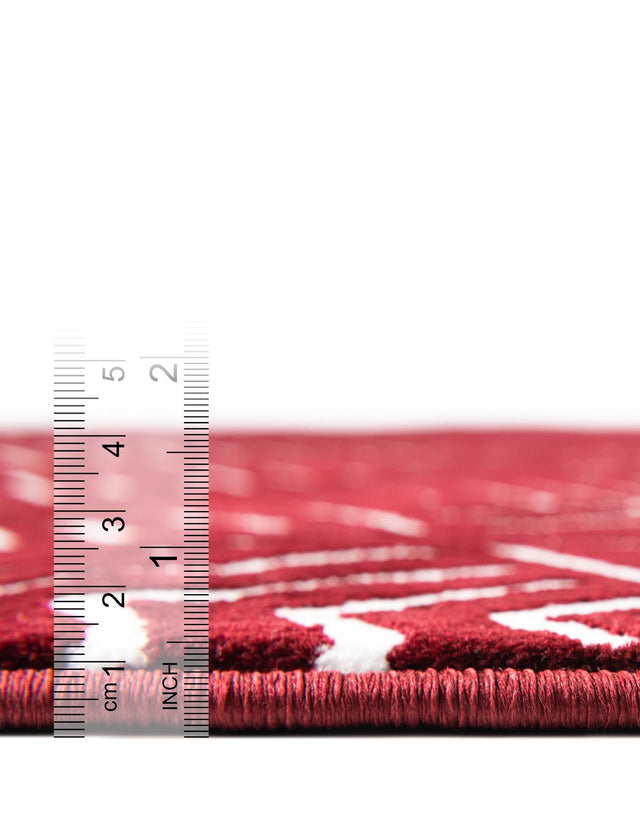 Burgundy Red 7' 10 x 10' Aakaar Rectangle Area Rug 85% Polypropylene & 15% Chenille Living Room Bedroom Carpet for Sale at Rug Engine