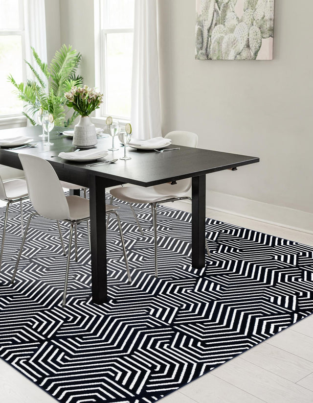 Midnight Blue 4' 1 x 6' 1 Aakaar Rectangle Area Rug 85% Polypropylene & 15% Chenille Living Room Bedroom Carpet for Sale at Rug Engine