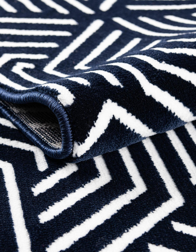 Midnight Blue 7' 10 x 10' Aakaar Rectangle Area Rug 85% Polypropylene & 15% Chenille Living Room Bedroom Carpet for Sale at Rug Engine