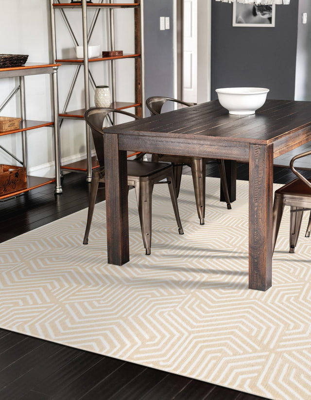 Ivory White 4' 1 x 6' 1 Aakaar Rectangle Area Rug 85% Polypropylene & 15% Chenille Living Room Bedroom Carpet for Sale at Rug Engine