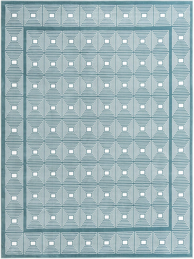 Aegean Blue 7' 10 x 10' Aakaar Rectangle Area Rug 85% Polypropylene & 15% Chenille Living Room Bedroom Carpet for Sale at Rug Engine