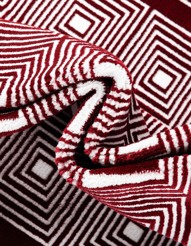Burgundy Red 5' 3 x 8' Aakaar Rectangle Area Rug 85% Polypropylene & 15% Chenille Living Room Bedroom Carpet for Sale at Rug Engine