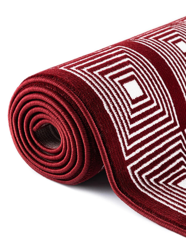 Burgundy Red 5' 3 x 8' Aakaar Rectangle Area Rug 85% Polypropylene & 15% Chenille Living Room Bedroom Carpet for Sale at Rug Engine