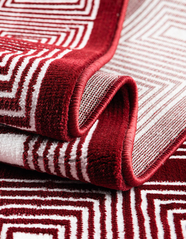 Burgundy Red 7' 10 x 10' Aakaar Rectangle Area Rug 85% Polypropylene & 15% Chenille Living Room Bedroom Carpet for Sale at Rug Engine