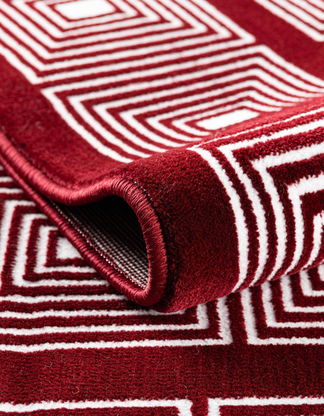 Burgundy Red 2' x 6' 1 Aakaar Runner Area Rug 85% Polypropylene & 15% Chenille Living Room Bedroom Carpet for Sale at Rug Engine