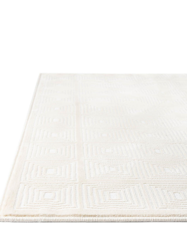 Ivory White 7' 10 x 10' Aakaar Rectangle Area Rug 85% Polypropylene & 15% Chenille Living Room Bedroom Carpet for Sale at Rug Engine