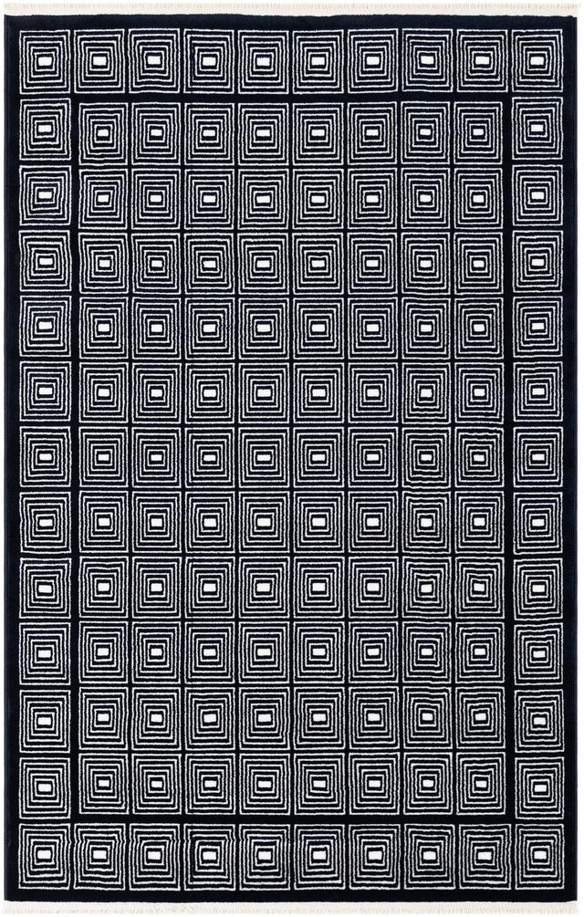 Midnight Blue 4' 1 x 6' 1 Aakaar Rectangle Area Rug 85% Polypropylene & 15% Chenille Living Room Bedroom Carpet for Sale at Rug Engine