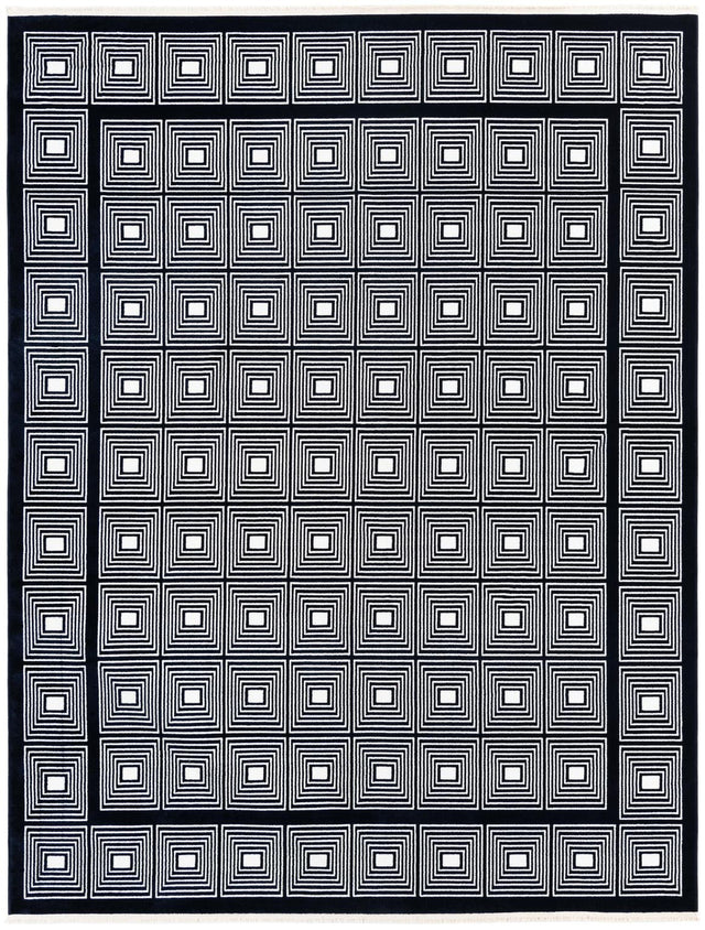 Midnight Blue 7' 10 x 10' Aakaar Rectangle Area Rug 85% Polypropylene & 15% Chenille Living Room Bedroom Carpet for Sale at Rug Engine
