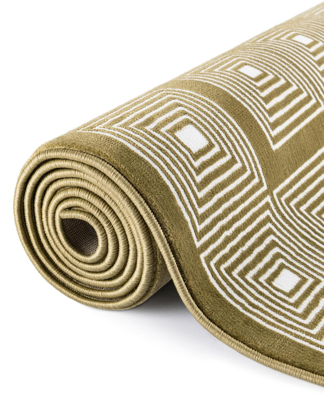 Olive Green 5' 3 x 8' Aakaar Rectangle Area Rug 85% Polypropylene & 15% Chenille Living Room Bedroom Carpet for Sale at Rug Engine