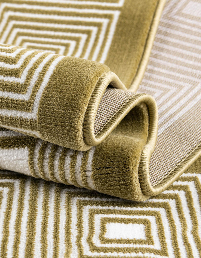 Olive Green 7' 10 x 10' Aakaar Rectangle Area Rug 85% Polypropylene & 15% Chenille Living Room Bedroom Carpet for Sale at Rug Engine