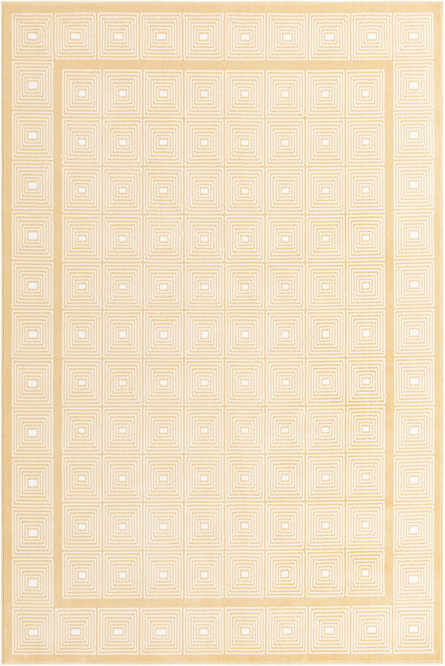 Yellow 5' 3 x 8' Aakaar Rectangle Area Rug 85% Polypropylene & 15% Chenille Living Room Bedroom Carpet for Sale at Rug Engine