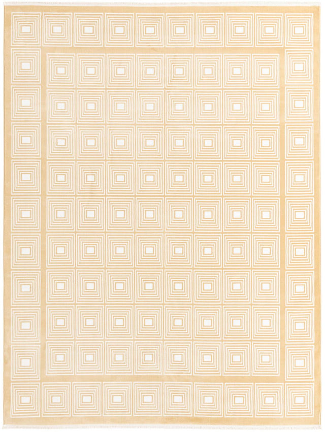 Yellow 7' 10 x 10' Aakaar Rectangle Area Rug 85% Polypropylene & 15% Chenille Living Room Bedroom Carpet for Sale at Rug Engine