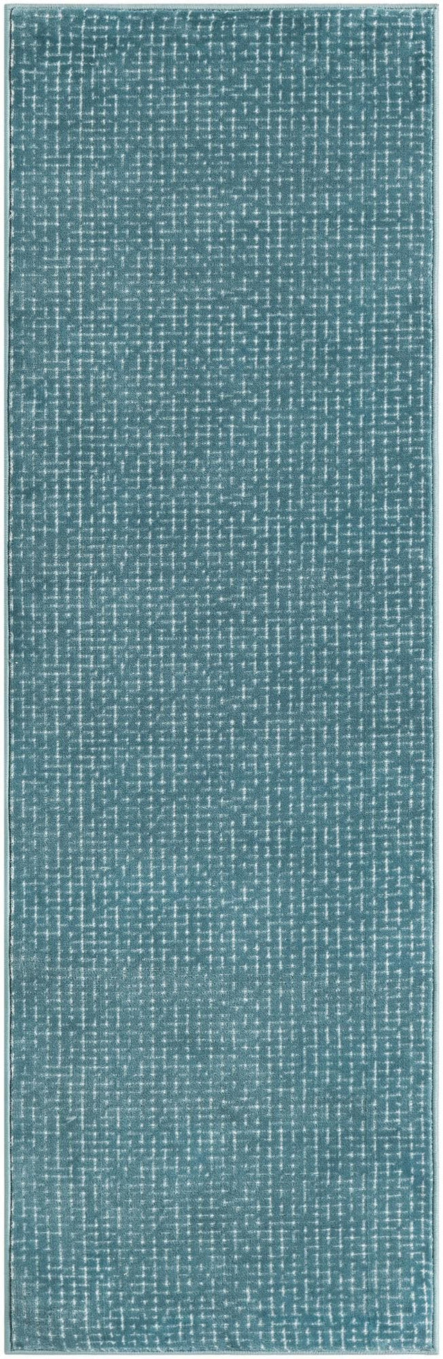 Aegean Blue 2' x 6' 1 Aakaar Runner Area Rug 85% Polypropylene & 15% Chenille Living Room Bedroom Carpet for Sale at Rug Engine