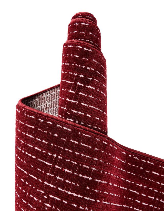 Burgundy Red 7' 10 x 10' Aakaar Rectangle Area Rug 85% Polypropylene & 15% Chenille Living Room Bedroom Carpet for Sale at Rug Engine