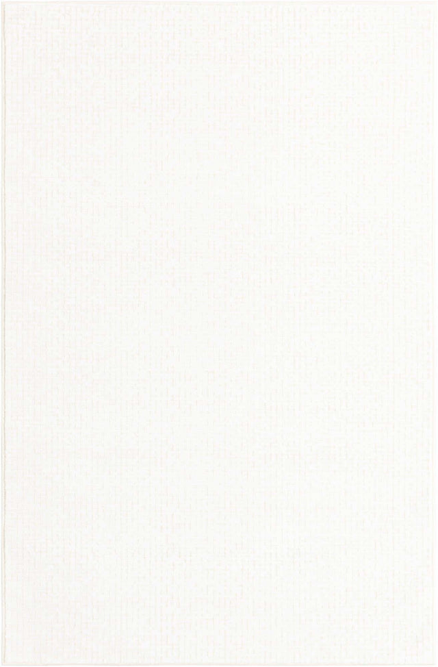Ivory White 4' 1 x 6' 1 Aakaar Rectangle Area Rug 85% Polypropylene & 15% Chenille Living Room Bedroom Carpet for Sale at Rug Engine