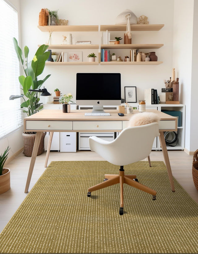 Olive Green 7' 10 x 10' Aakaar Rectangle Area Rug 85% Polypropylene & 15% Chenille Living Room Bedroom Carpet for Sale at Rug Engine