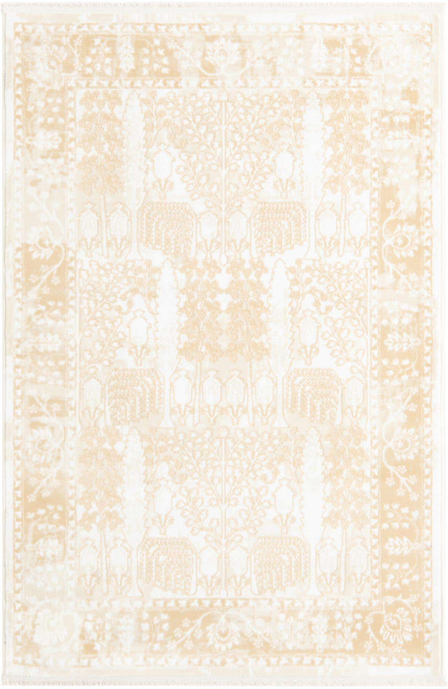 Ivory 4' 1 x 6' 1 Narenj Rectangle Area Rug 85% Polypropylene & 15% Polyester Traditional Classic Carpet for Living, Dining, Bedrooms, Office for Sale at Rug Engine