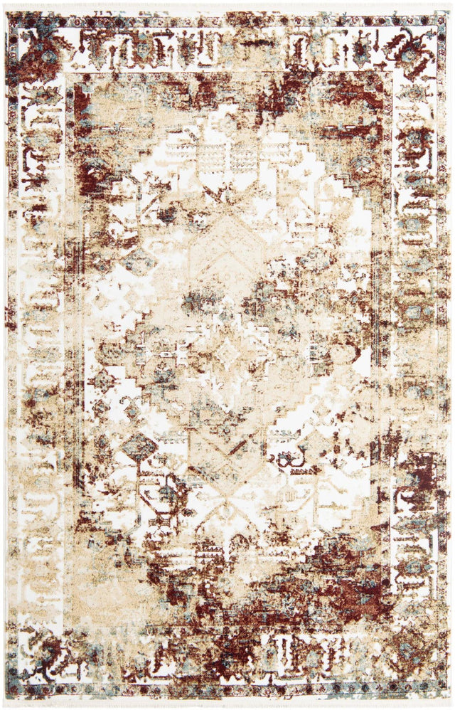 Multicolor 5' 3 x 8' Narenj Rectangle Area Rug 85% Polypropylene & 15% Polyester Traditional Classic Carpet for Living, Dining, Bedrooms, Office for Sale at Rug Engine