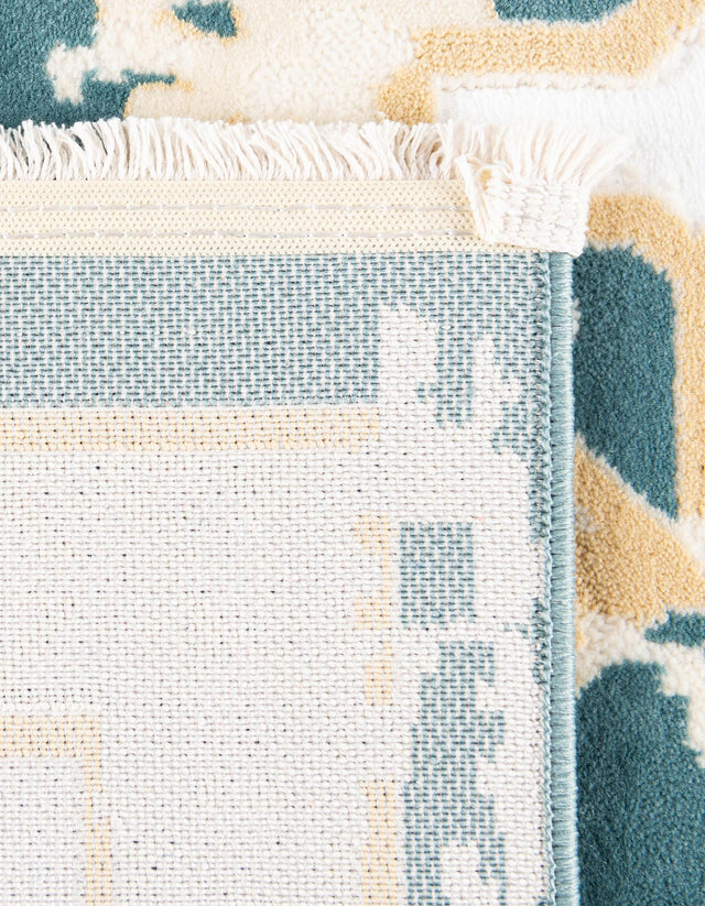 Blue and Ivory 7' 10 x 10' Narenj Rectangle Area Rug 85% Polypropylene & 15% Polyester Traditional Classic Carpet for Living, Dining, Bedrooms, Office for Sale at Rug Engine