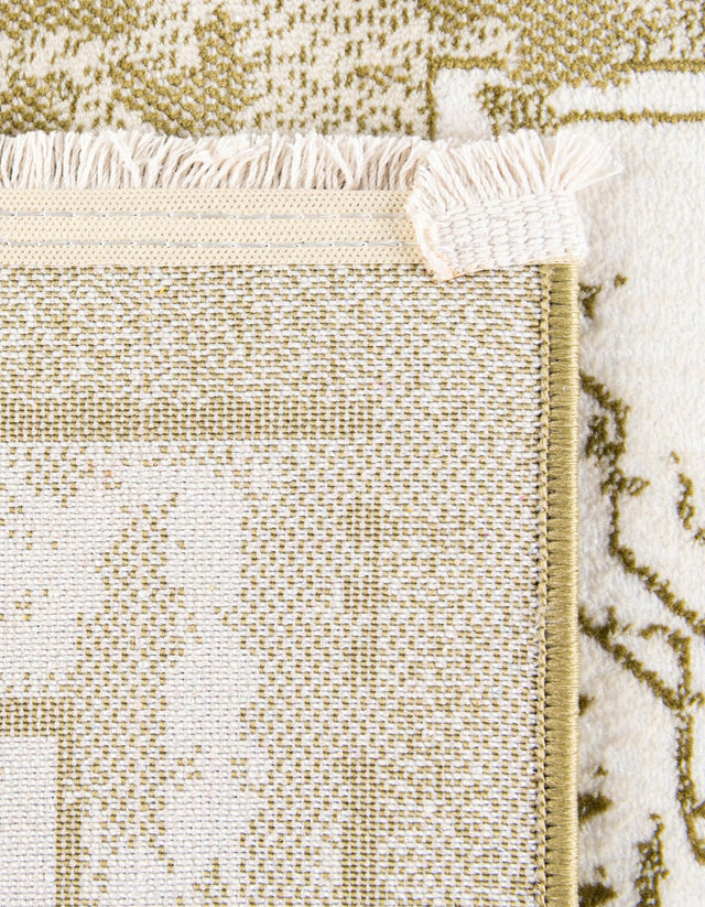 Olive Green 4' 1 x 6' 1 Narenj Rectangle Area Rug 85% Polypropylene & 15% Polyester Traditional Classic Carpet for Living, Dining, Bedrooms, Office for Sale at Rug Engine