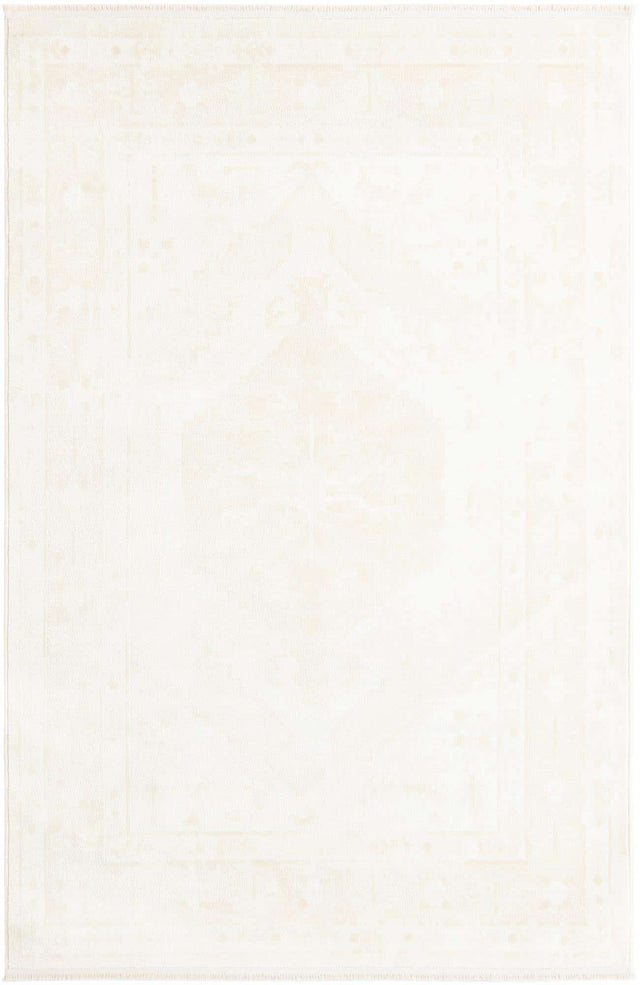 Ivory 5' 3 x 8' Narenj Rectangle Area Rug 85% Polypropylene & 15% Polyester Traditional Classic Carpet for Living, Dining, Bedrooms, Office for Sale at Rug Engine