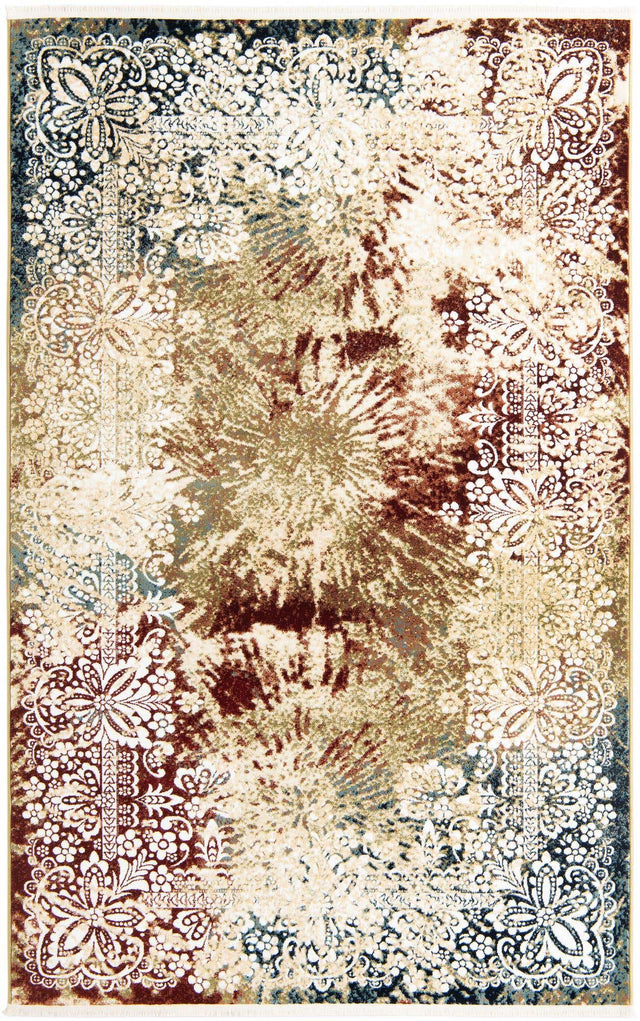 Multicolor 5' 3 x 8' Narenj Rectangle Area Rug 85% Polypropylene & 15% Polyester Traditional Classic Carpet for Living, Dining, Bedrooms, Office for Sale at Rug Engine