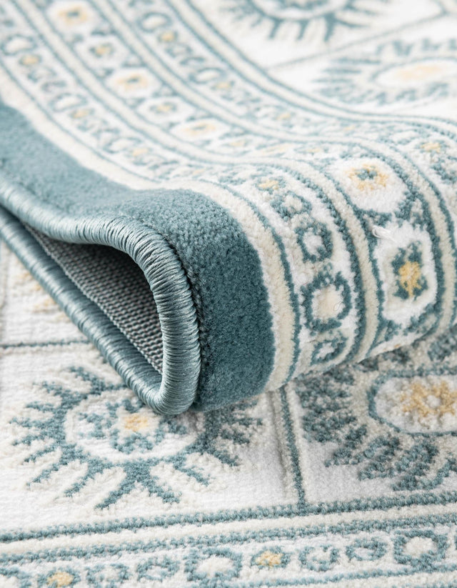 Ivory and Blue 5' 3 x 8' Narenj Rectangle Area Rug 85% Polypropylene & 15% Polyester Traditional Classic Carpet for Living, Dining, Bedrooms, Office for Sale at Rug Engine