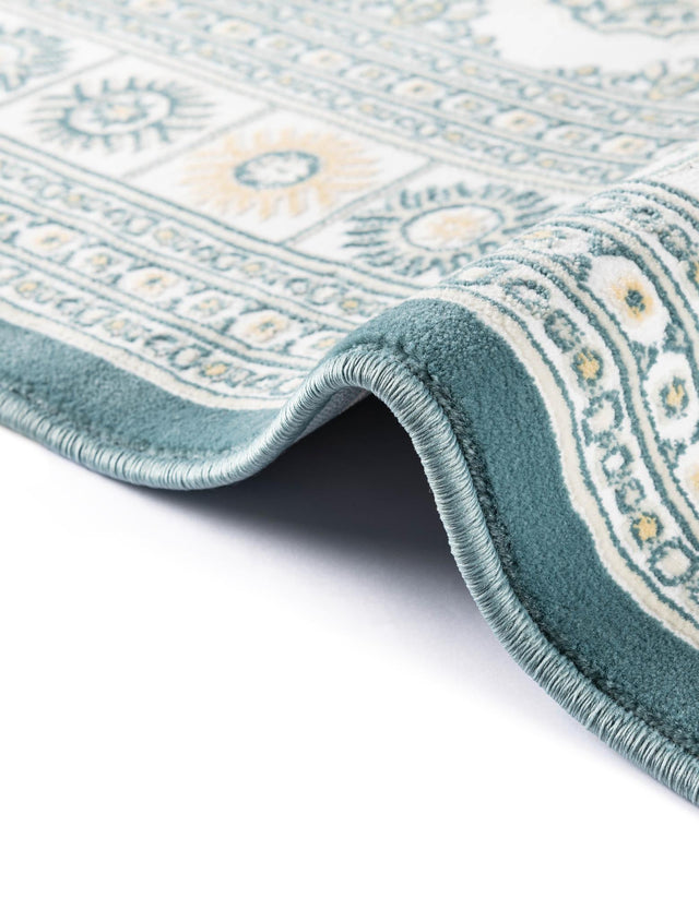 Ivory and Blue 5' 3 x 8' Narenj Rectangle Area Rug 85% Polypropylene & 15% Polyester Traditional Classic Carpet for Living, Dining, Bedrooms, Office for Sale at Rug Engine